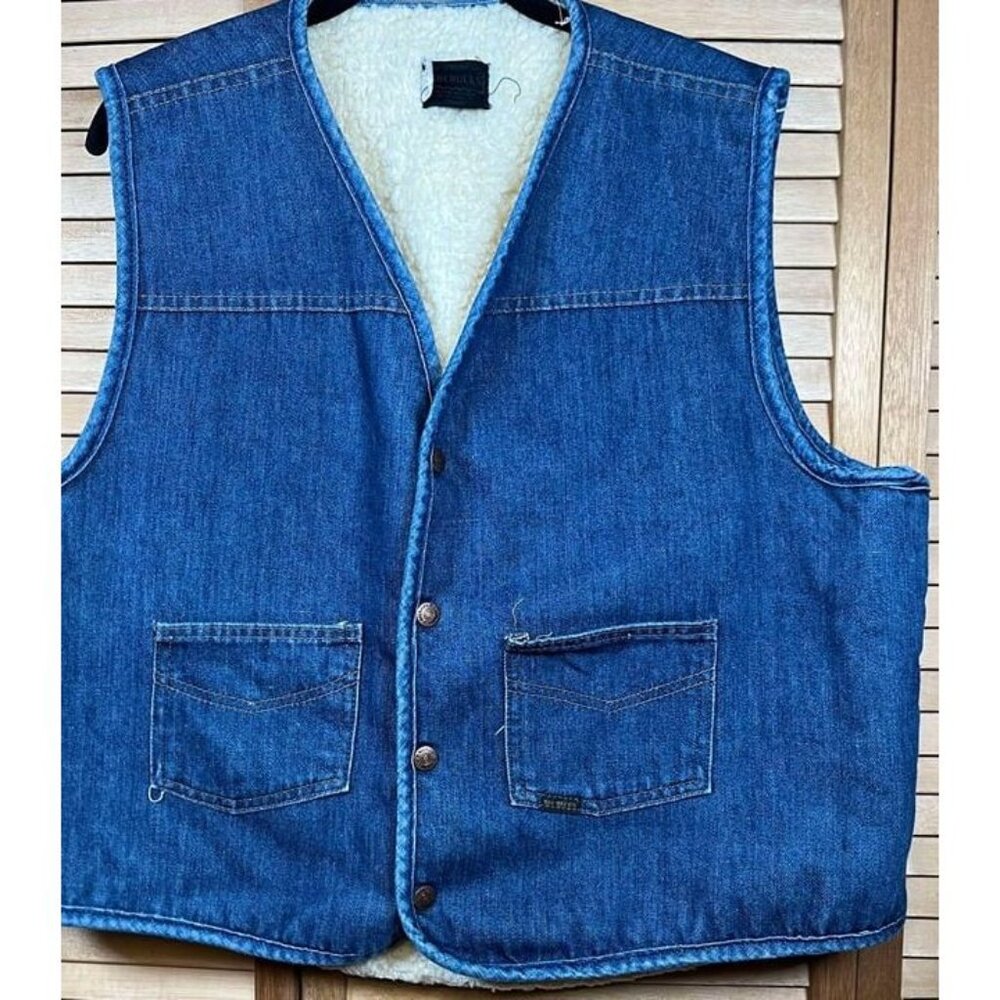 Vintage Roebuck's (Sears & Roebuck's) Denim Vest SHerpa Lined SZ XL/CHARITY SALE